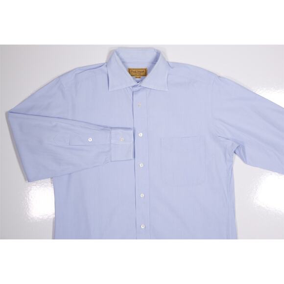 Paul Stuart Light Blue Slim Fit Cotton Dress Shirt (39) 15.5-32 - Picture 3 of 7